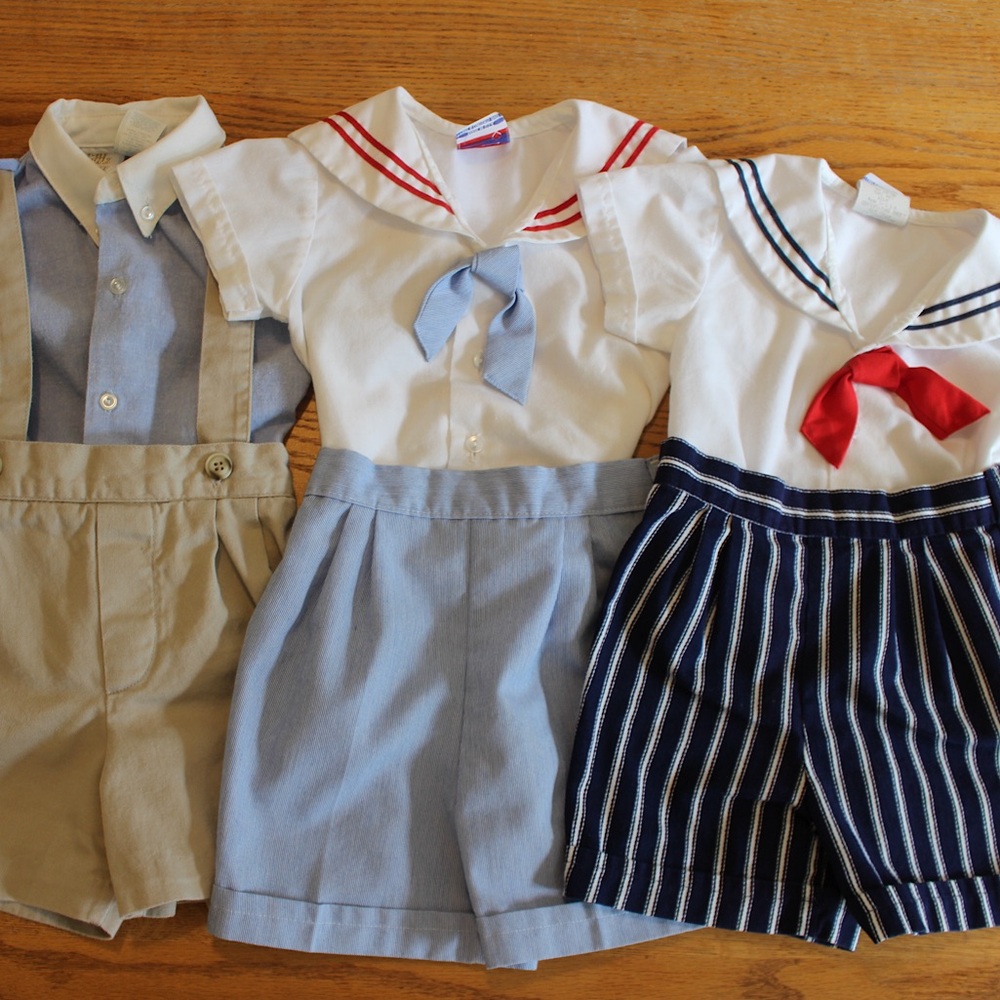 Set of 3 Vintage Toddler Boy Outfits ❤️🤍💙